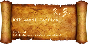 Kövesdi Zamfira névjegykártya